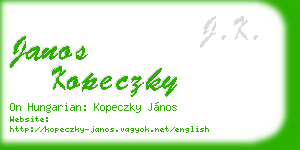 janos kopeczky business card