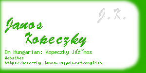janos kopeczky business card